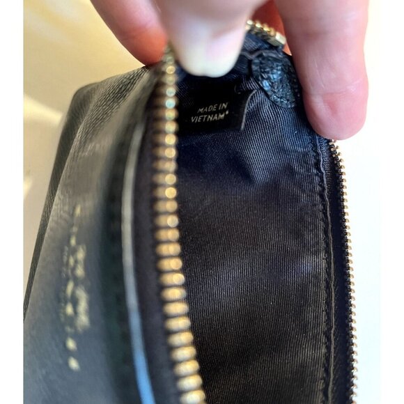 COACH Black Pebbled Leather Corner Zip Wristlet Soho New York Minimalist Luxury - Picture 9 of 9